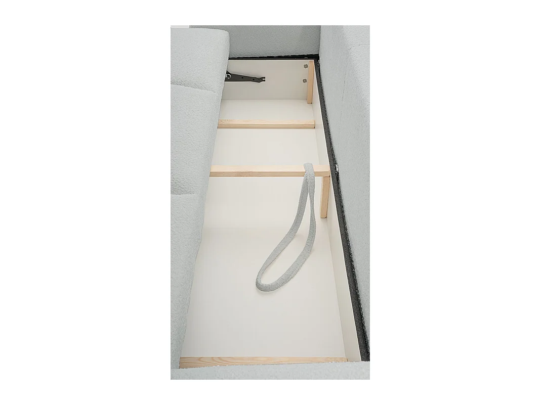 3-Sitzer-Sofa mit Schlaffunktion und Stauraum – Bouclé – Taupe – BARLETTO