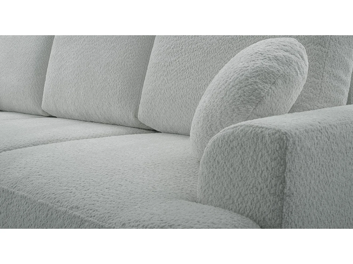 Canapé convertible 3 places – boucle– gris-beige – BARLETTO