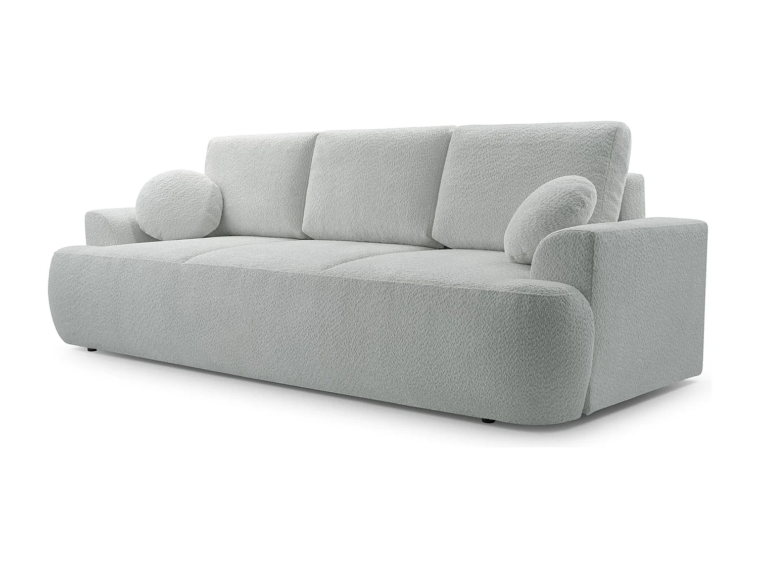 Canapé convertible 3 places – boucle– gris-beige – BARLETTO