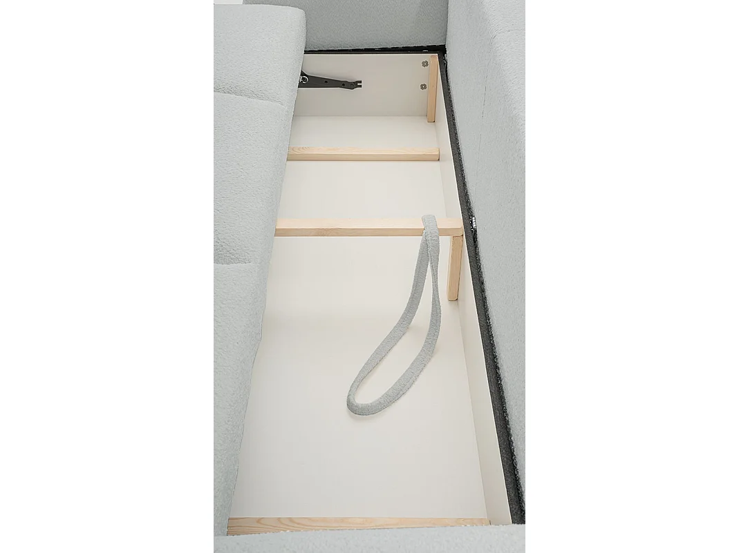 Canapé convertible 3 places – boucle– gris-beige – BARLETTO