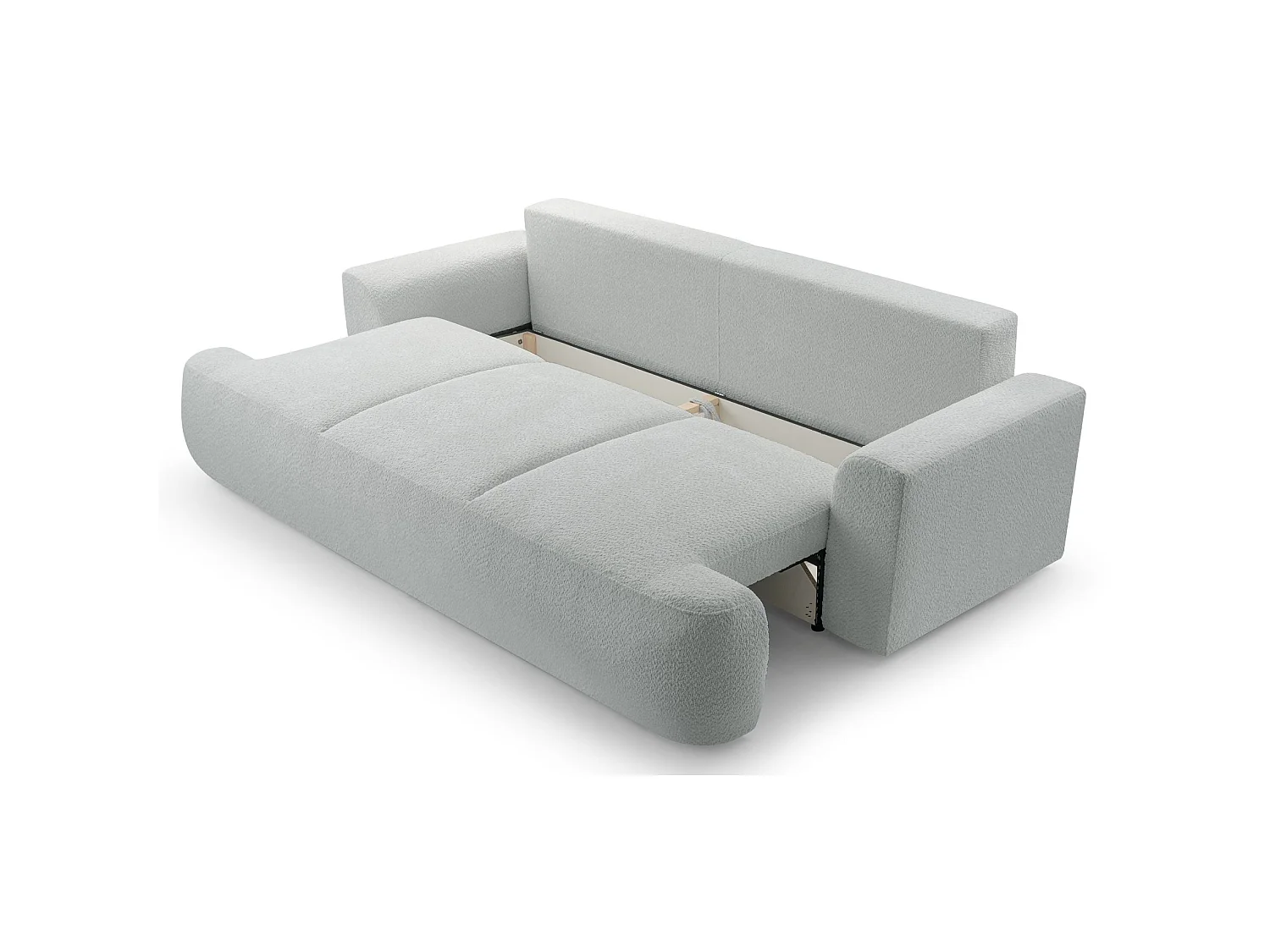 3-zitsbank met slaapfunctie en opbergruimte – bouclé – taupe – BARLETTO