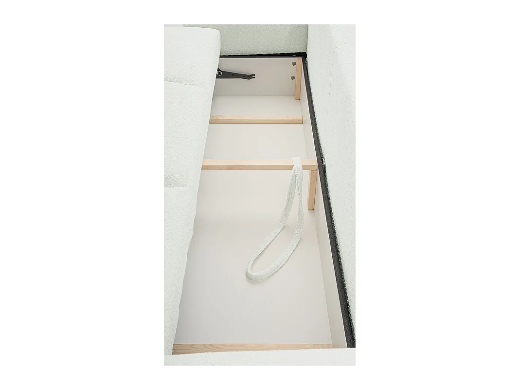 3-Sitzer-Sofa mit Schlaffunktion und Stauraum – Bouclé – Creme – BARLETTO