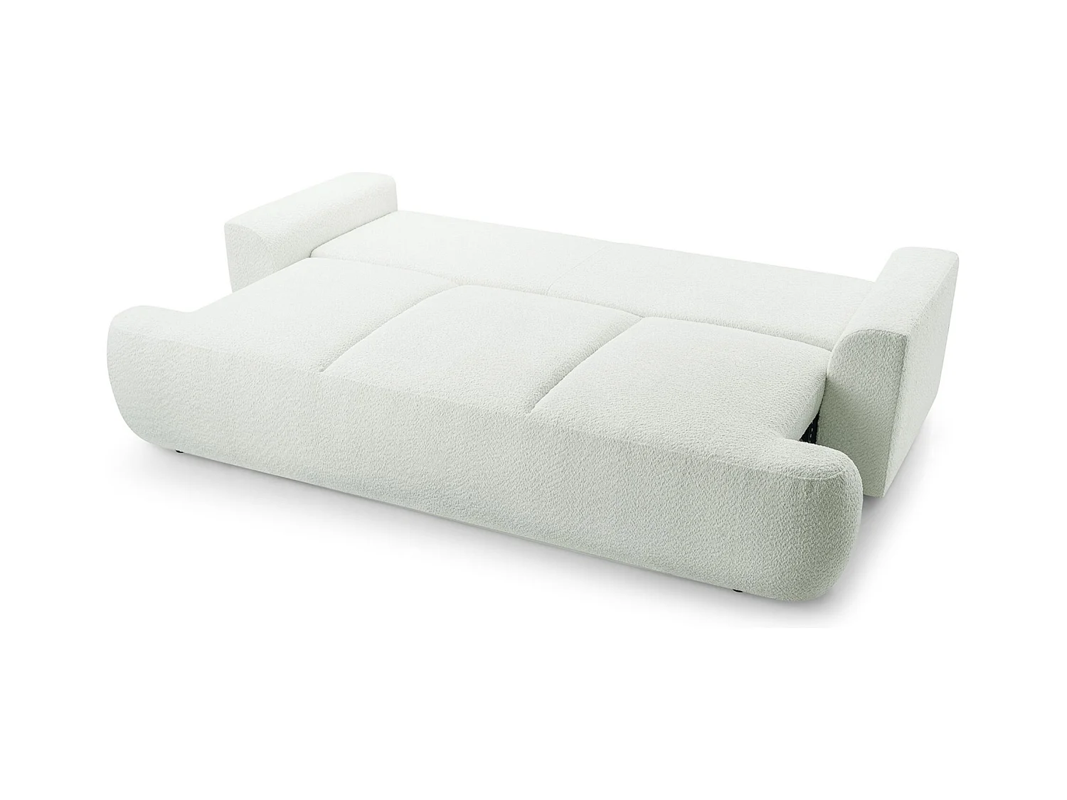 3-Sitzer-Sofa mit Schlaffunktion und Stauraum – Bouclé – Creme – BARLETTO