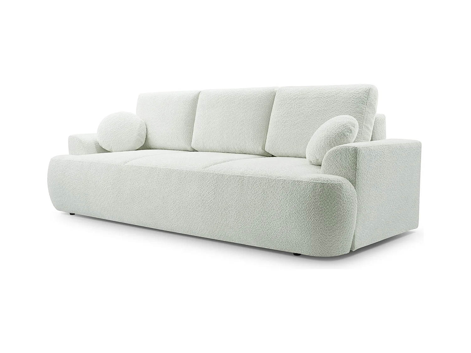 3-Sitzer-Sofa mit Schlaffunktion und Stauraum – Bouclé – Creme – BARLETTO