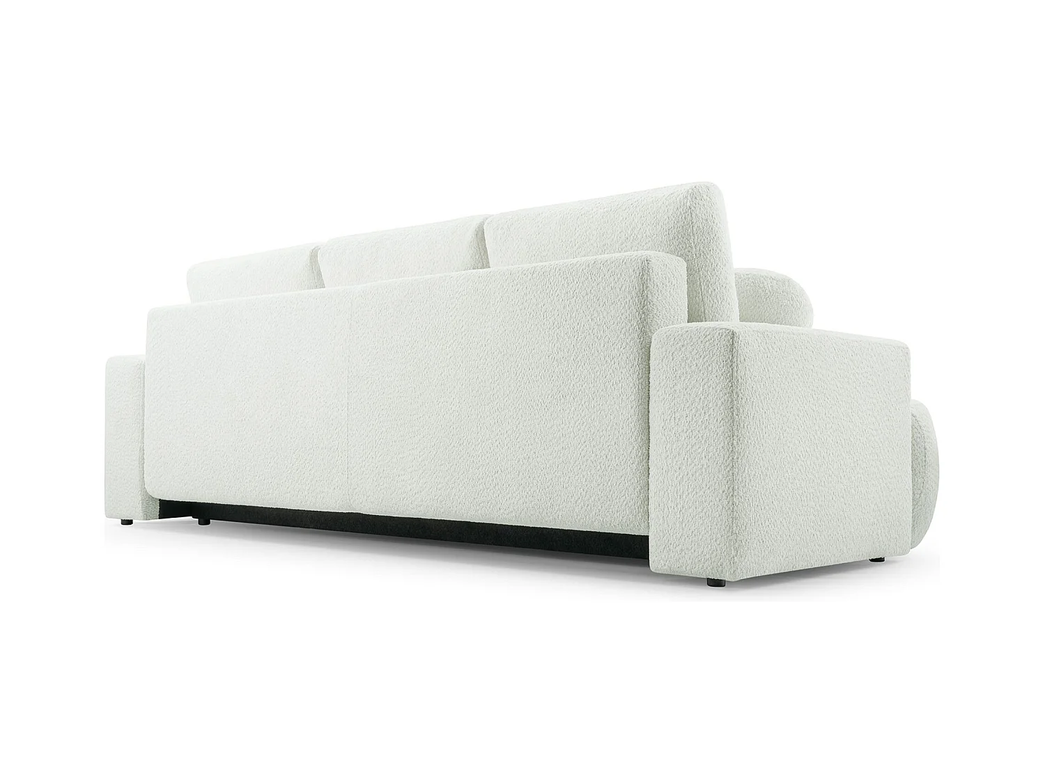 3-Sitzer-Sofa mit Schlaffunktion und Stauraum – Bouclé – Creme – BARLETTO