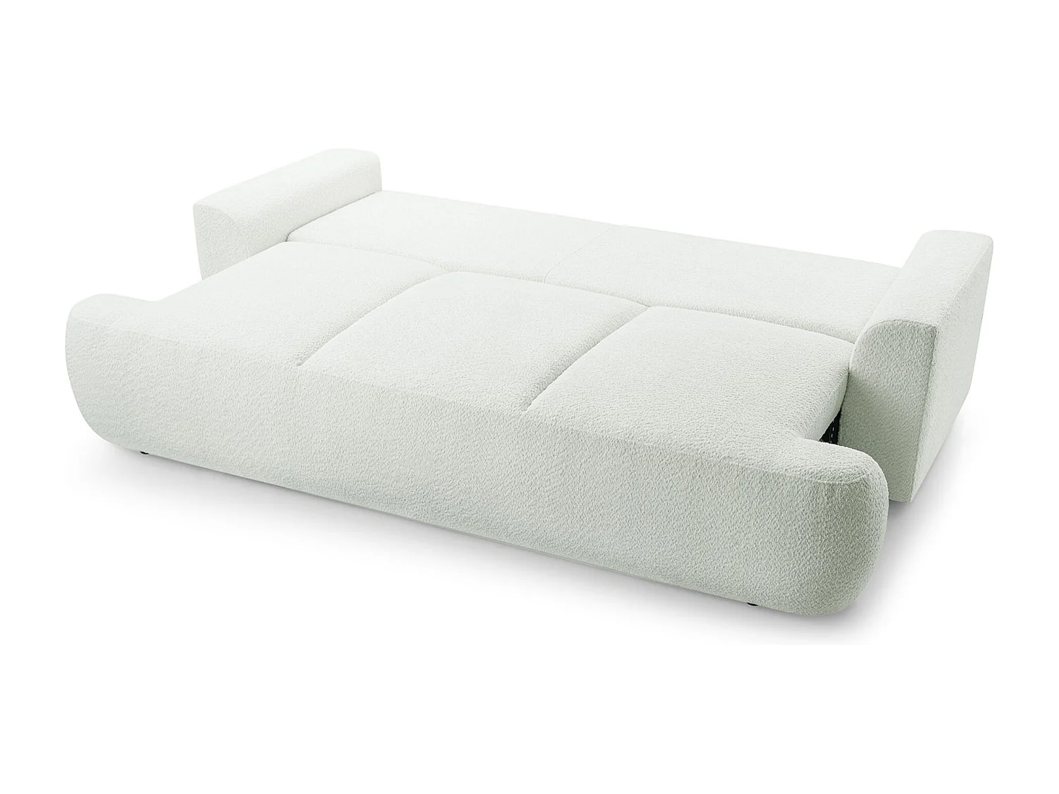 3-Sitzer-Sofa mit Schlaffunktion und Stauraum – Bouclé – Creme – BARLETTO