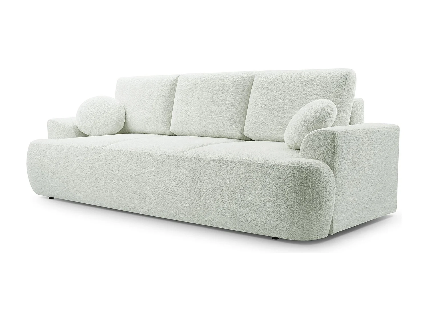 3-Sitzer-Sofa mit Schlaffunktion und Stauraum – Bouclé – Creme – BARLETTO