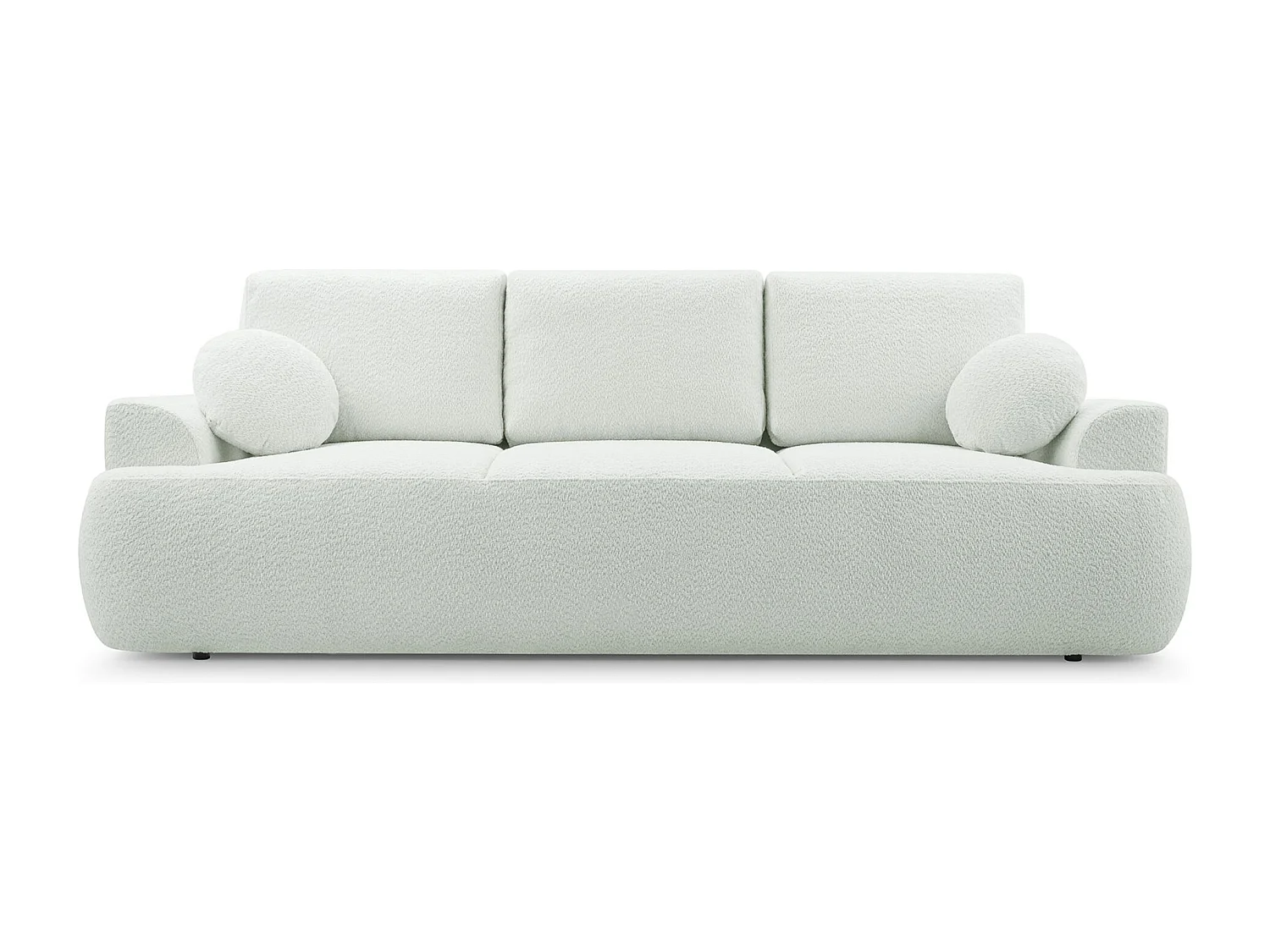 3-Sitzer-Sofa mit Schlaffunktion und Stauraum – Bouclé – Creme – BARLETTO