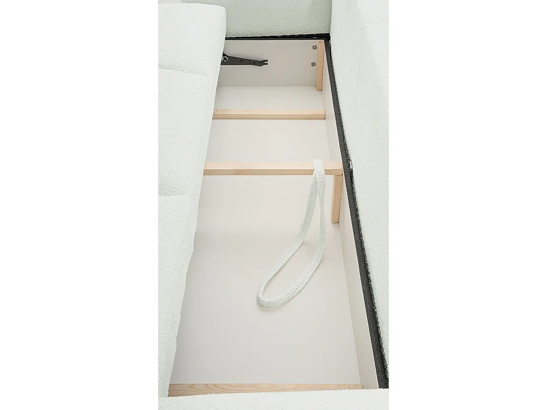 3-Sitzer-Sofa mit Schlaffunktion und Stauraum – Bouclé – Creme – BARLETTO