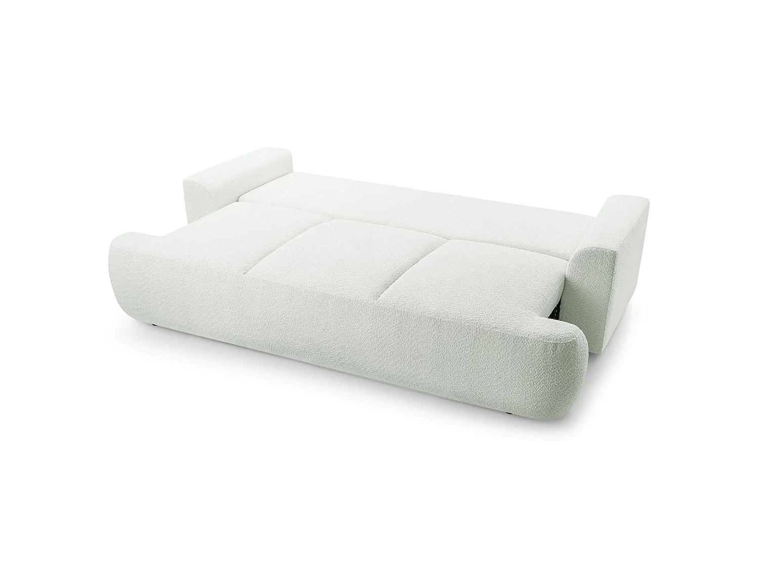 3-Sitzer-Sofa mit Schlaffunktion und Stauraum – Bouclé – Creme – BARLETTO