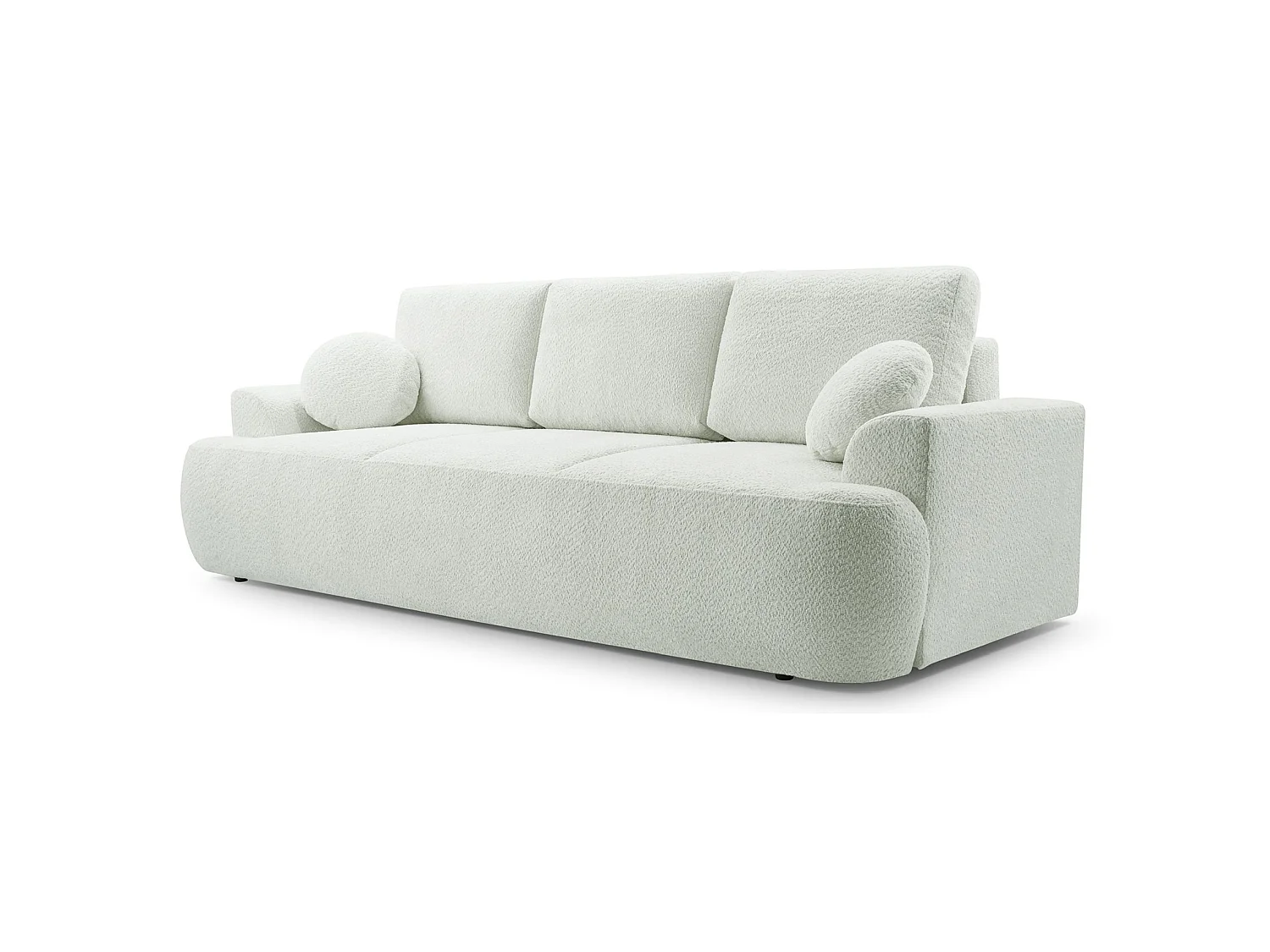 3-Sitzer-Sofa mit Schlaffunktion und Stauraum – Bouclé – Creme – BARLETTO
