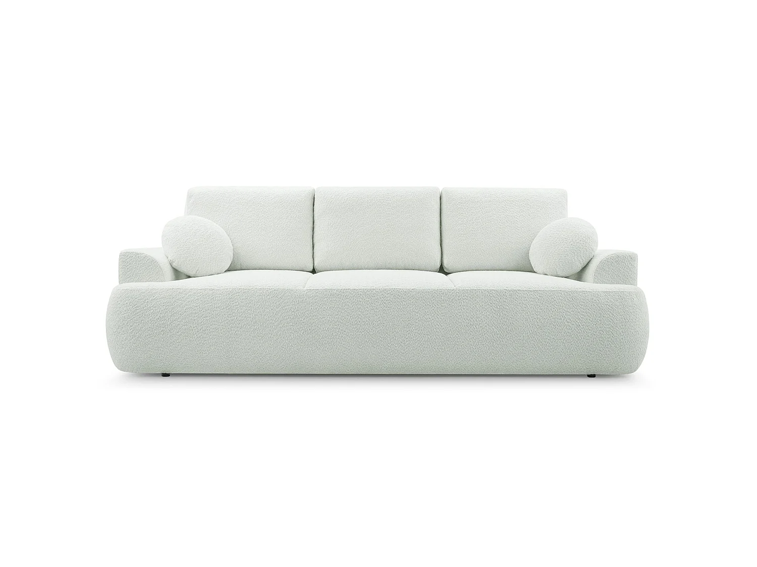 3-Sitzer-Sofa mit Schlaffunktion und Stauraum – Bouclé – Creme – BARLETTO