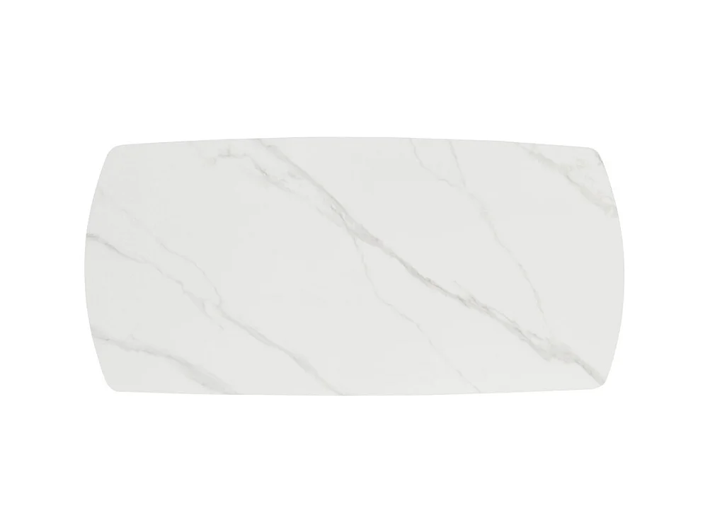 Reno - Table à manger 8 personnes effet marbre et bois - Bois clair