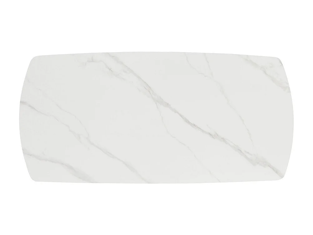 Reno - Table à manger 8 personnes effet marbre et bois - Bois clair