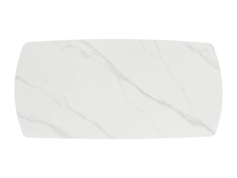 Reno - Table à manger 8 personnes effet marbre et bois - Bois foncé