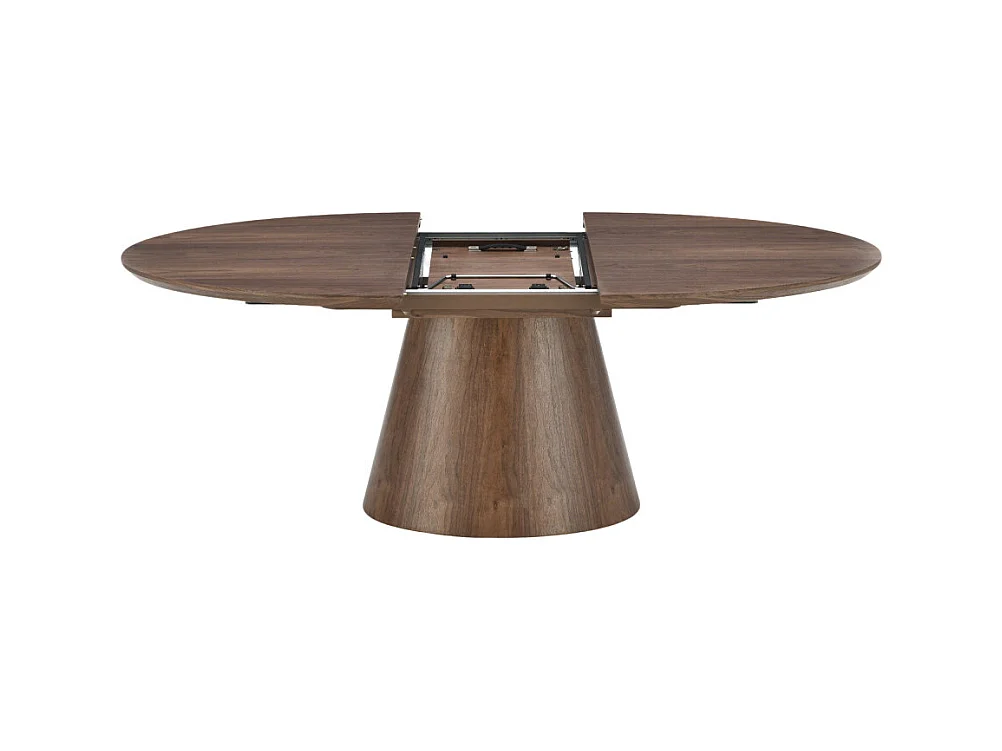 Cami - Table à manger extensible 6 à 8 personnes ovale en bois - Bois foncé