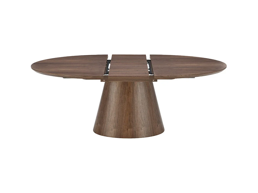 Cami - Table à manger extensible 6 à 8 personnes ovale en bois - Bois foncé