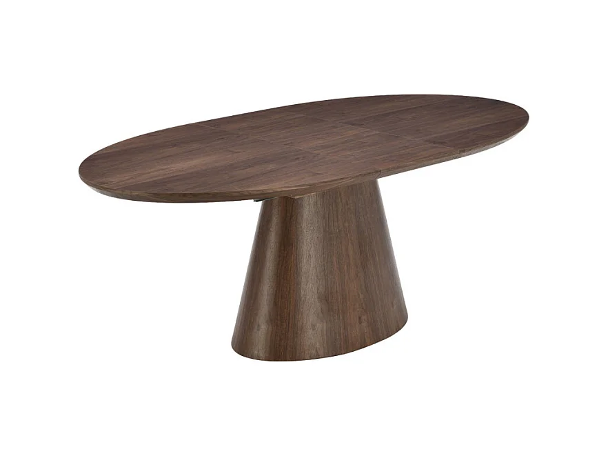 Cami - Table à manger extensible 6 à 8 personnes ovale en bois - Bois foncé