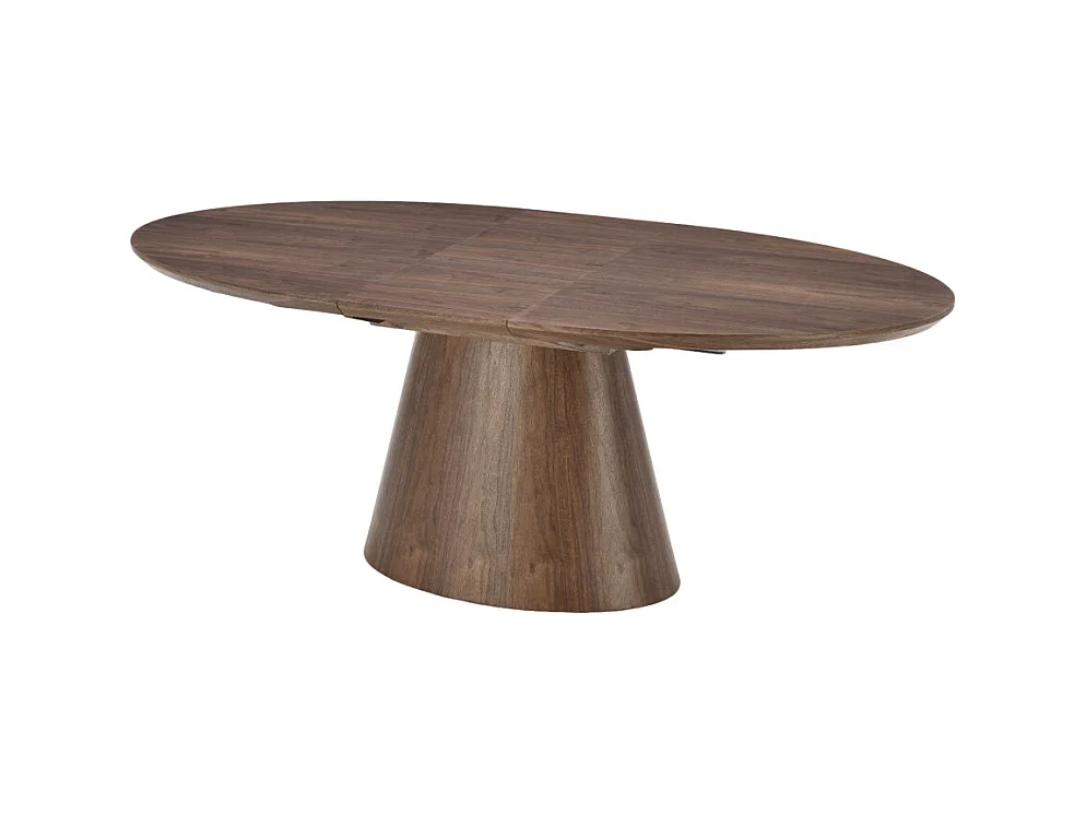 Cami - Table à manger extensible 6 à 8 personnes ovale en bois - Bois foncé