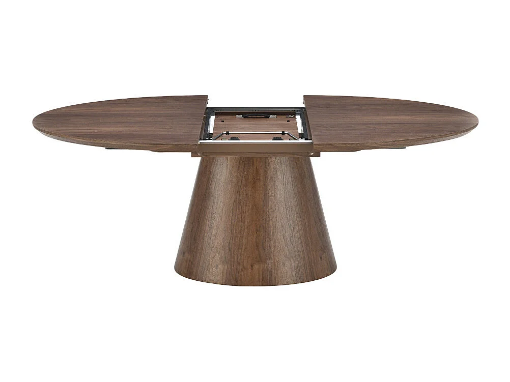 Cami - Table à manger extensible 6 à 8 personnes ovale en bois - Bois foncé