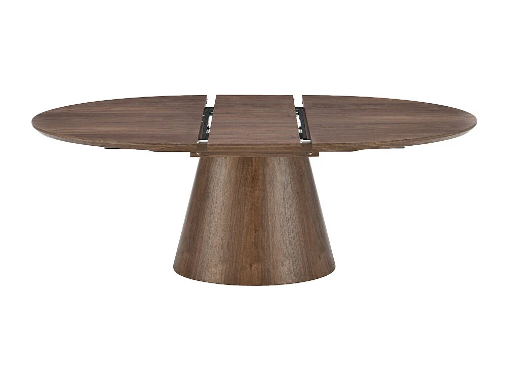 Cami - Table à manger extensible 6 à 8 personnes ovale en bois - Bois foncé