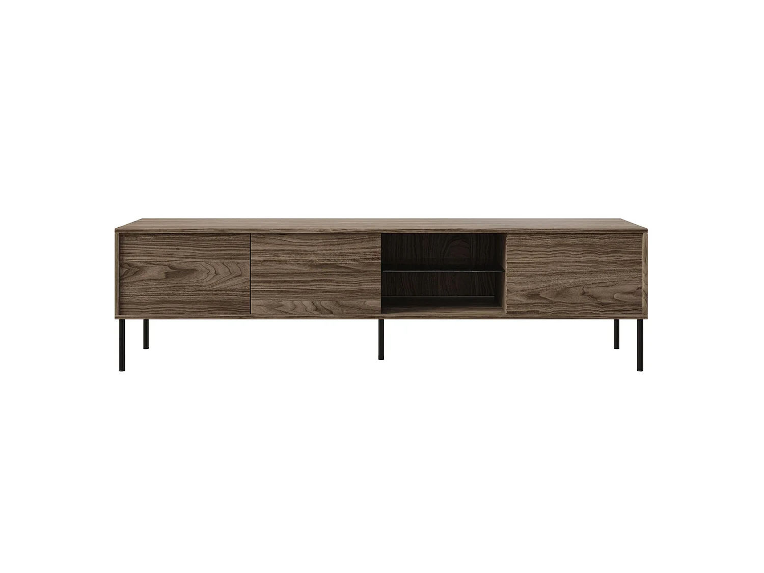 Meuble TV 3 portes avec LED – couleur noyer – 175 cm – MODITY
