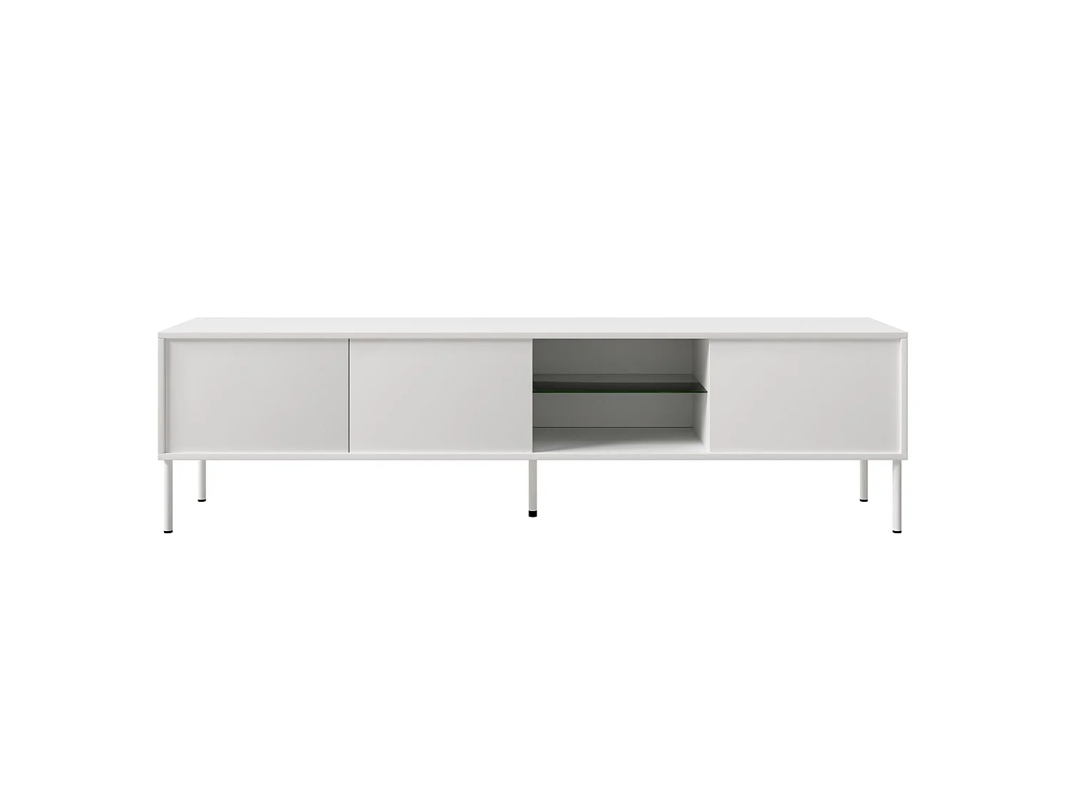 Meuble TV 3 portes avec LED – blanc – 175 cm – MODITY