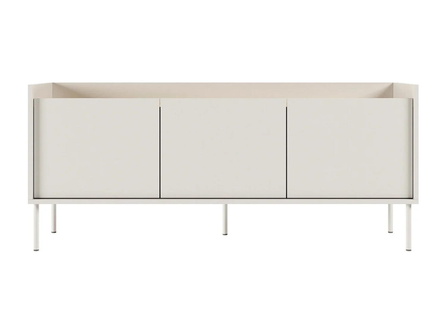 TV-Schrank 3-türig – 140 cm – Weiß / Holzoptik Eiche – TOVI