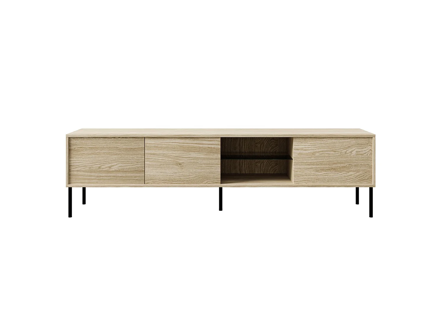 Meuble TV 3 portes avec LED – couleur chêne – 175 cm – MODITY