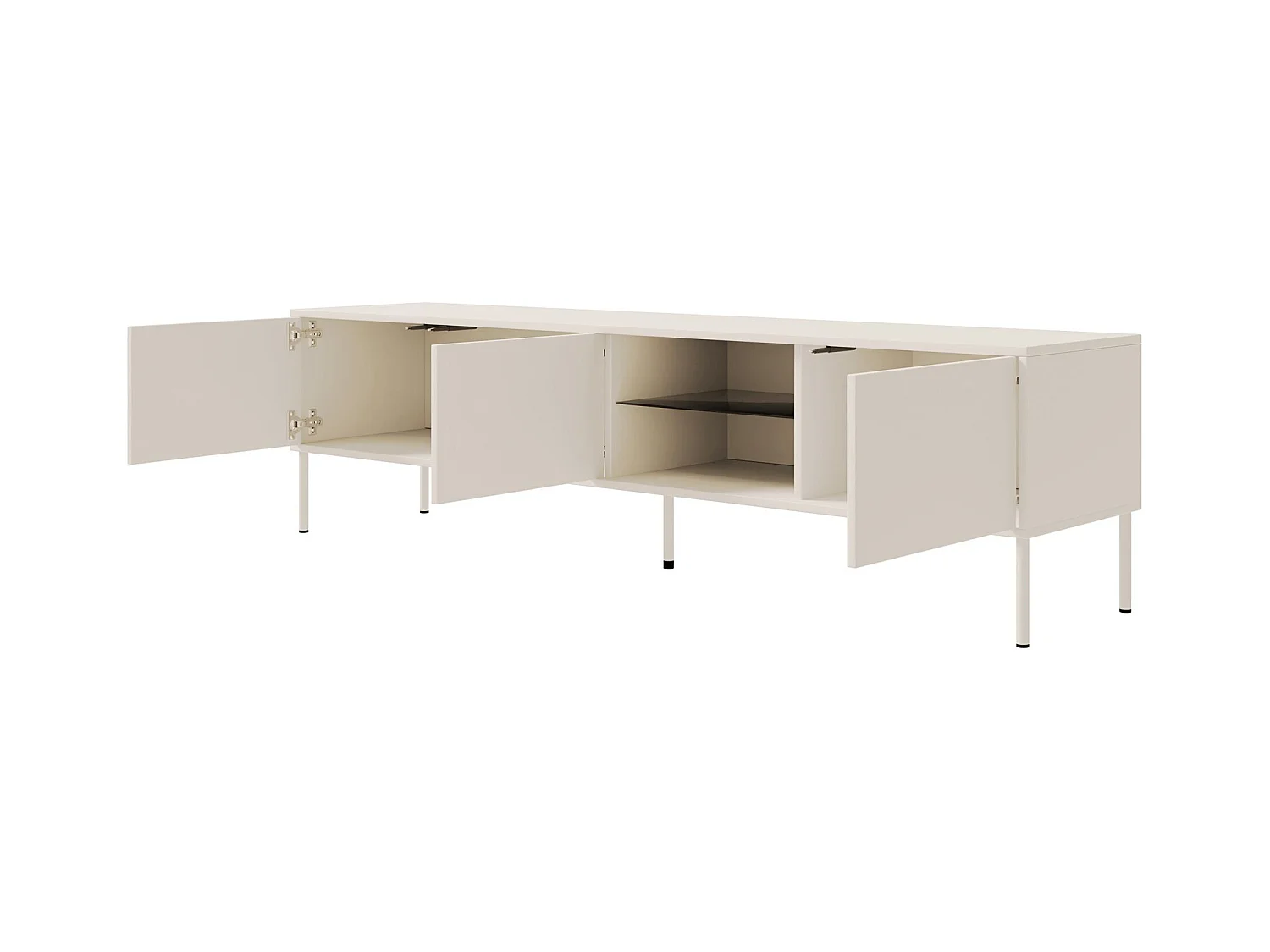 Meuble TV 3 portes avec LED – gris cachemire – 175 cm – MODITY