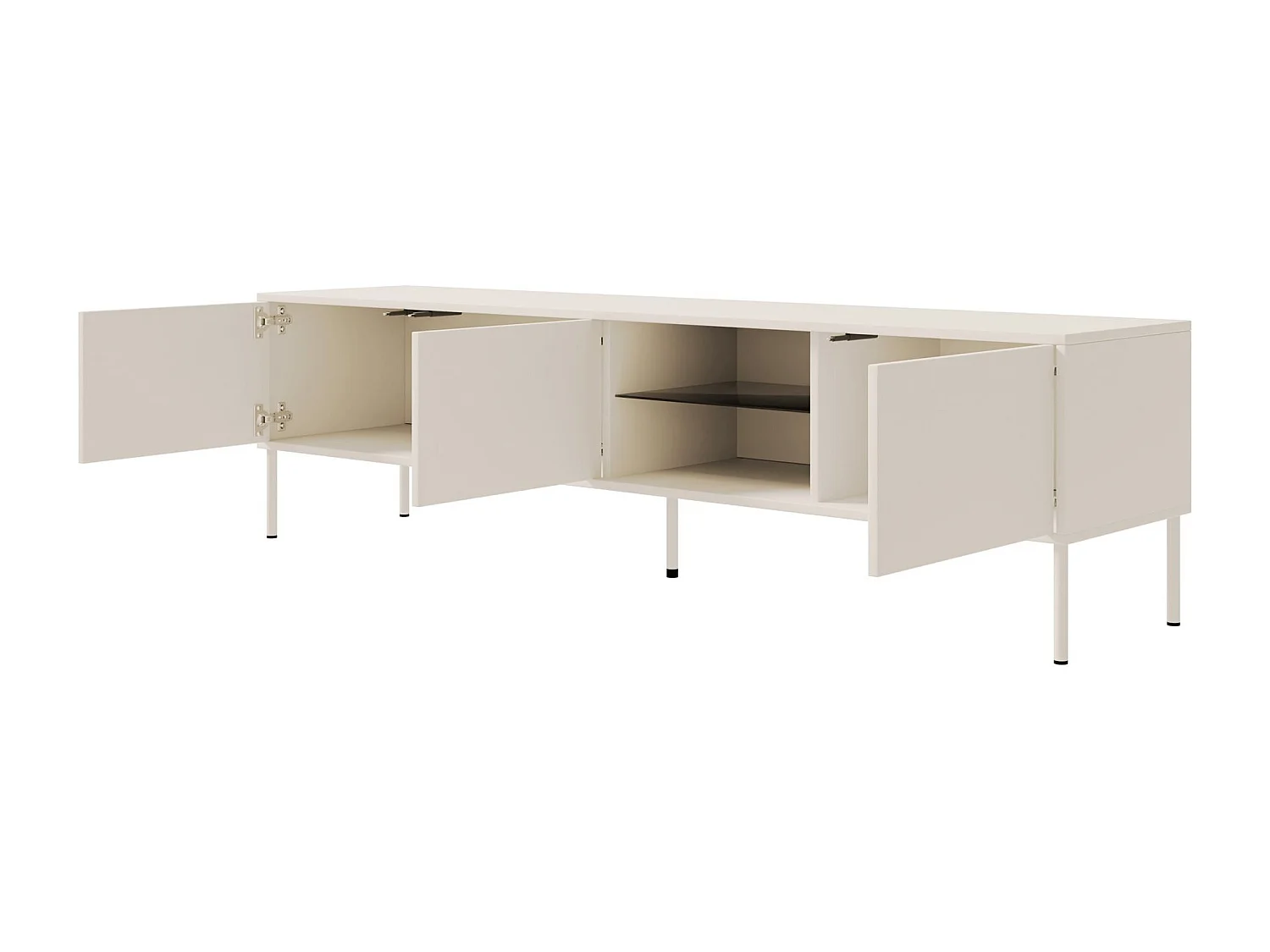 Meuble TV 3 portes avec LED – gris cachemire – 175 cm – MODITY