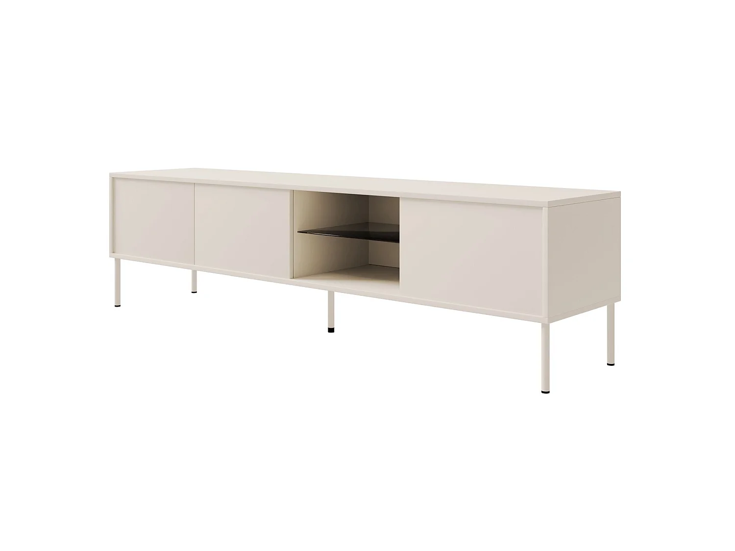 Meuble TV 3 portes avec LED – gris cachemire – 175 cm – MODITY
