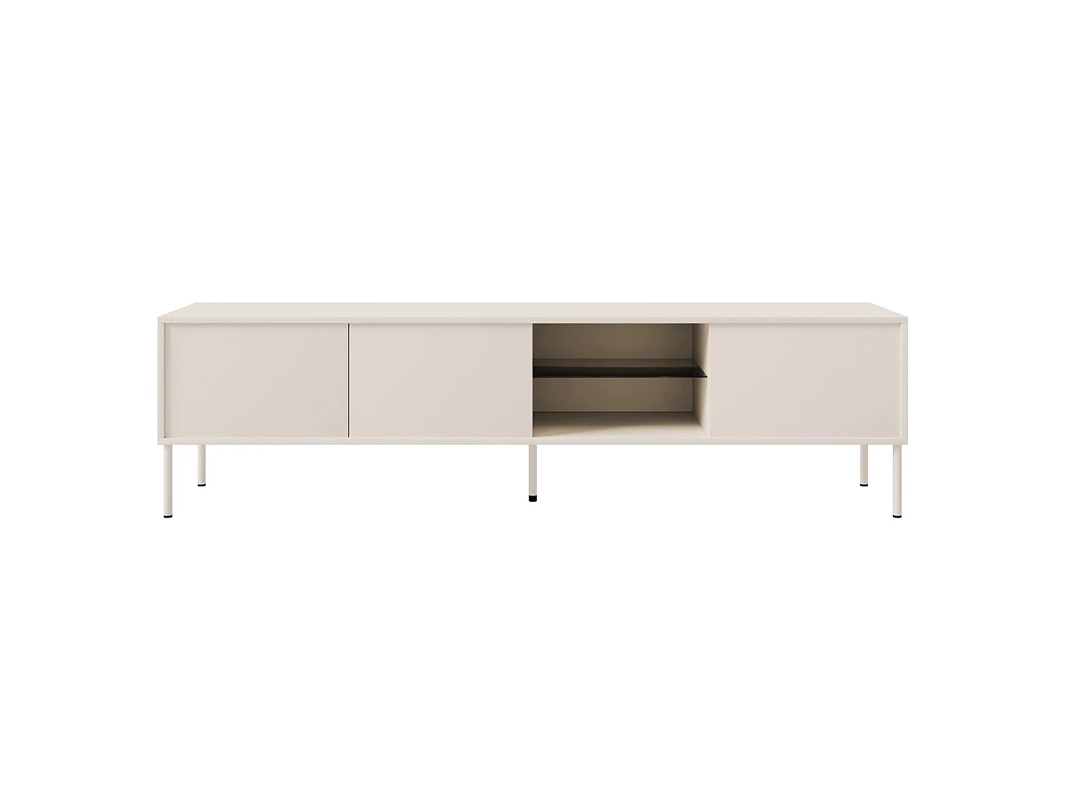 Meuble TV 3 portes avec LED – gris cachemire – 175 cm – MODITY