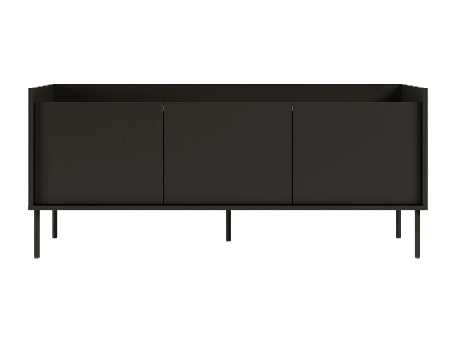 Meuble TV 3 portes – noir / couleur Noyer du Wisconsin– 140 cm – TOVI