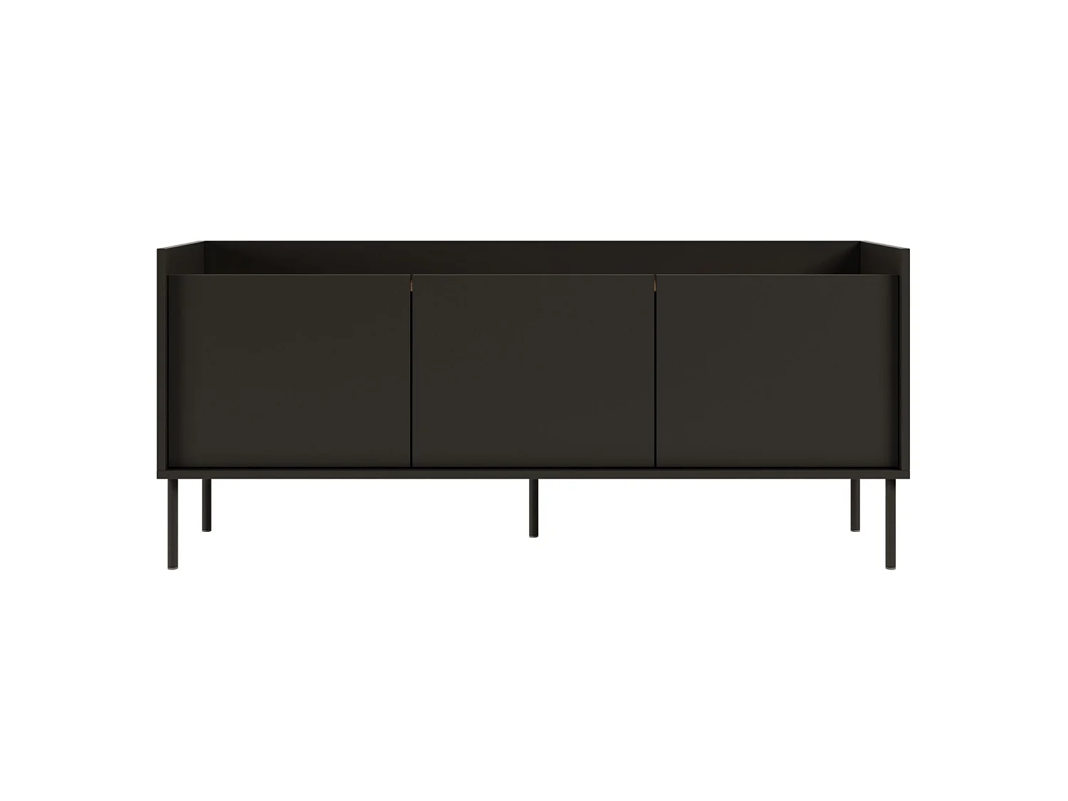Meuble TV 3 portes – noir / couleur Noyer du Wisconsin– 140 cm – TOVI