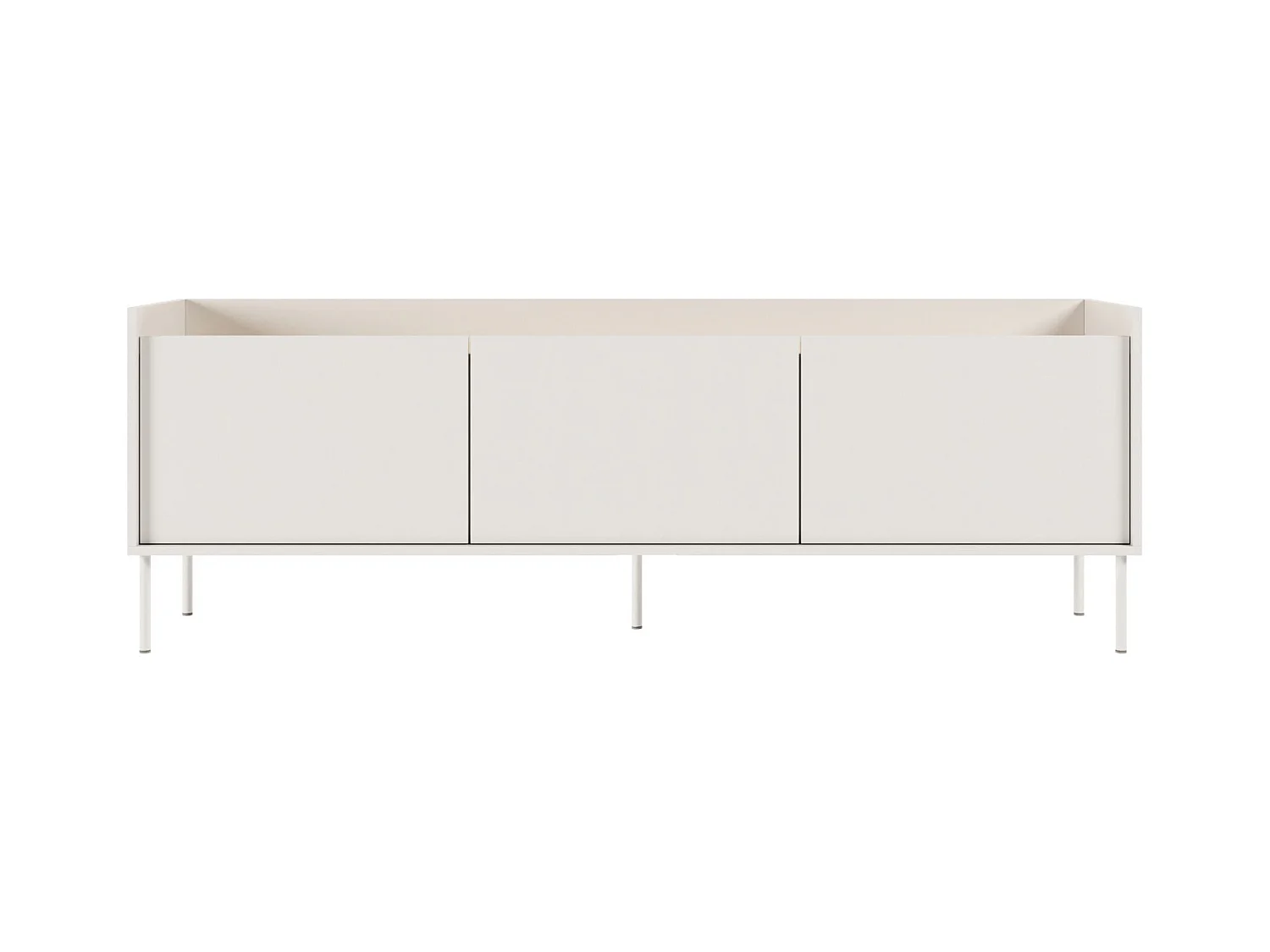 TV-Schrank 3-türig – 175 cm – Weiß / Holzoptik Eiche – TOVI