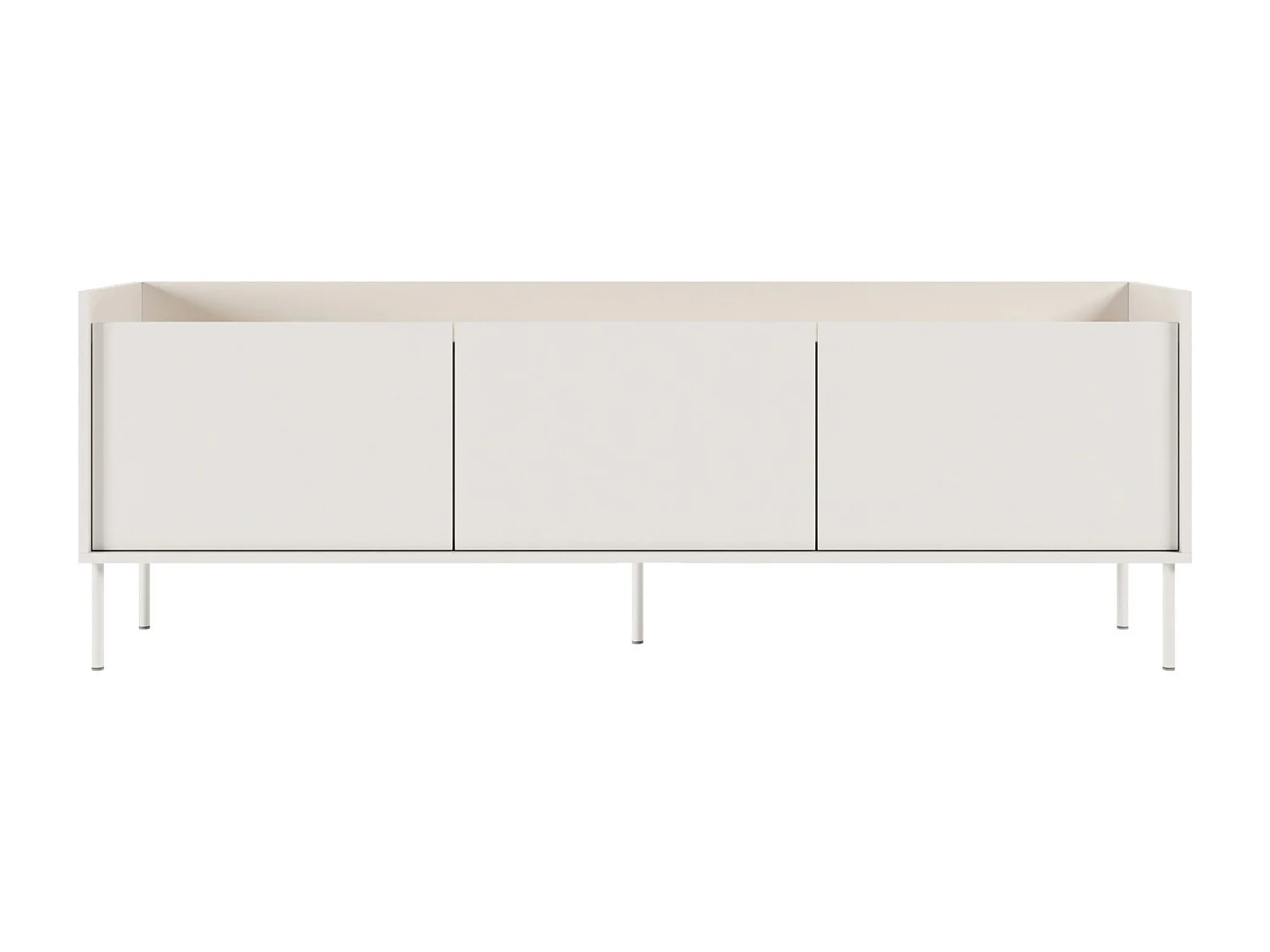 Meuble TV 3 portes – blanc / couleur chêne linberg– 175 cm – TOVI
