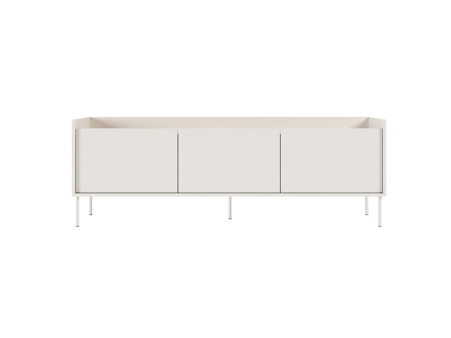 Meuble TV 3 portes – blanc / couleur chêne linberg– 175 cm – TOVI