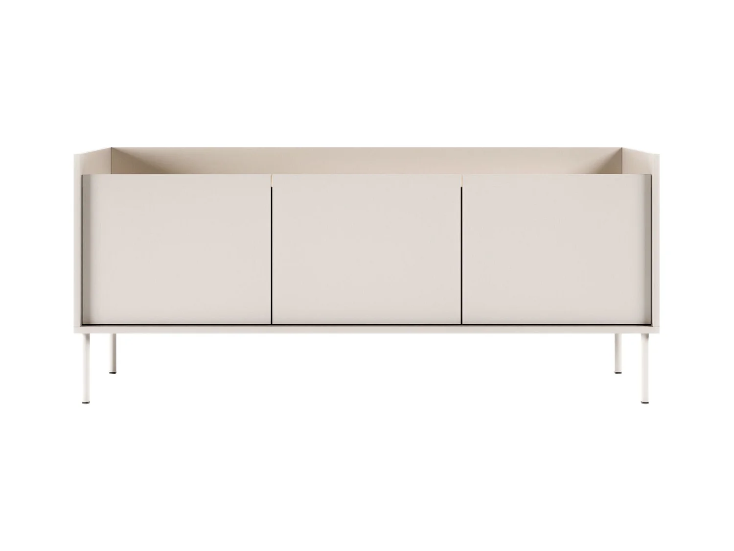 TV-Schrank 3-türig – 140 cm – Kaschmirgrau / Holzoptik Eiche – TOVI