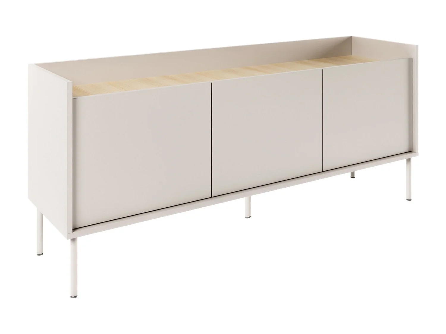 Meuble TV 3 portes – cachemire / couleur chêne Lindberg– 140 cm – TOVI