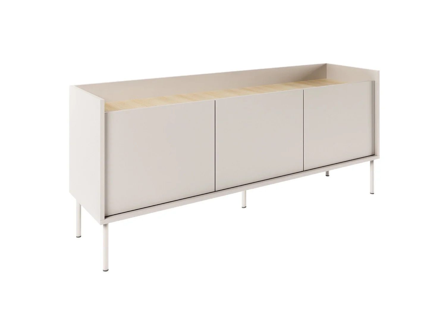 Meuble TV 3 portes – cachemire / couleur chêne Lindberg– 140 cm – TOVI