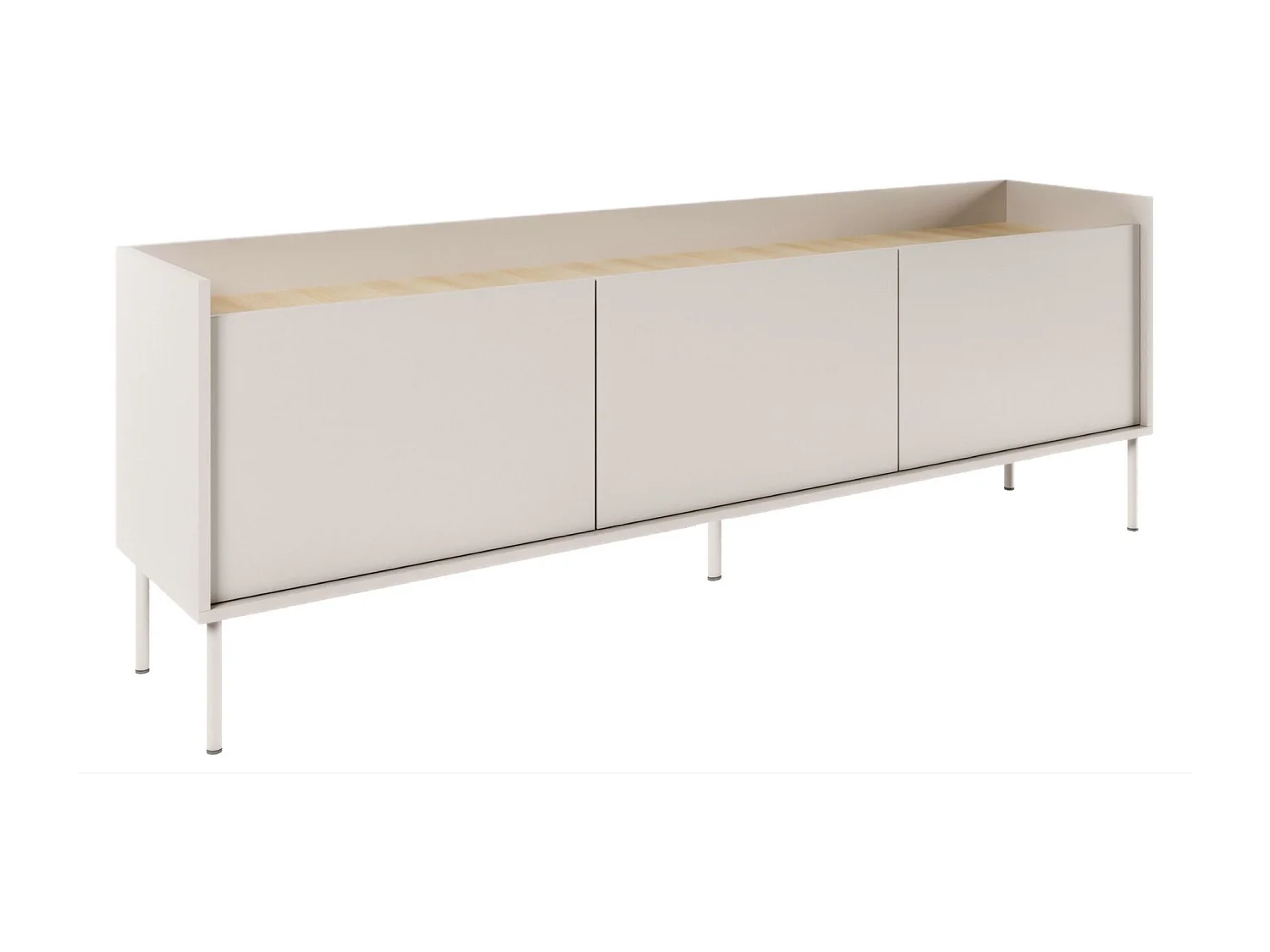 Meuble TV 3 portes – cachemire / couleur chêne Lindberg– 175 cm – TOVI