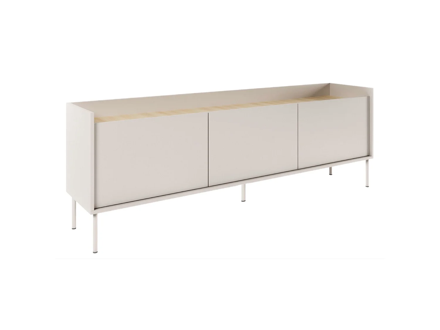 Meuble TV 3 portes – cachemire / couleur chêne Lindberg– 175 cm – TOVI