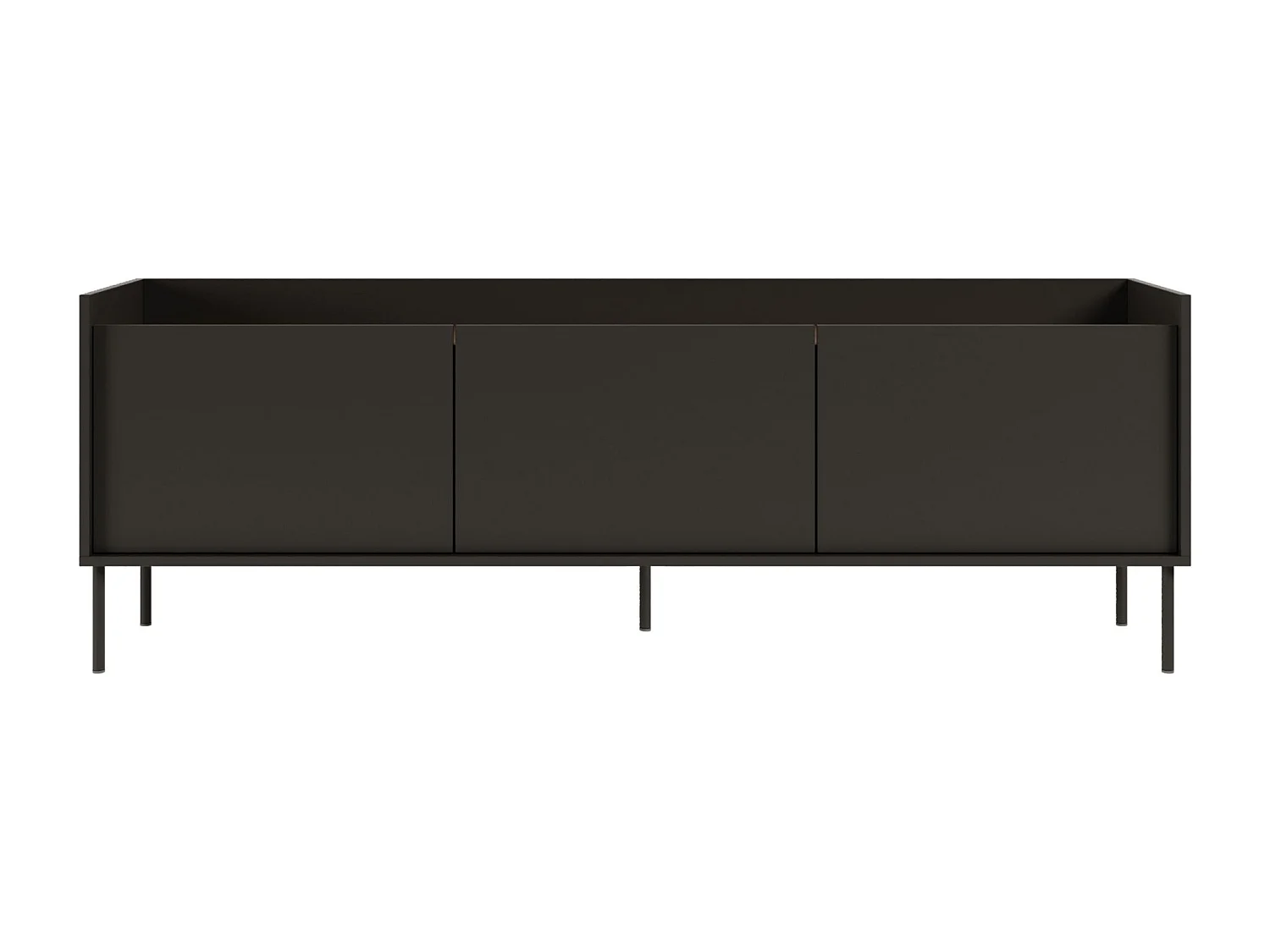 Meuble TV 3 portes – noir / couleur Noyer du Wisconsin– 175 cm – TOVI