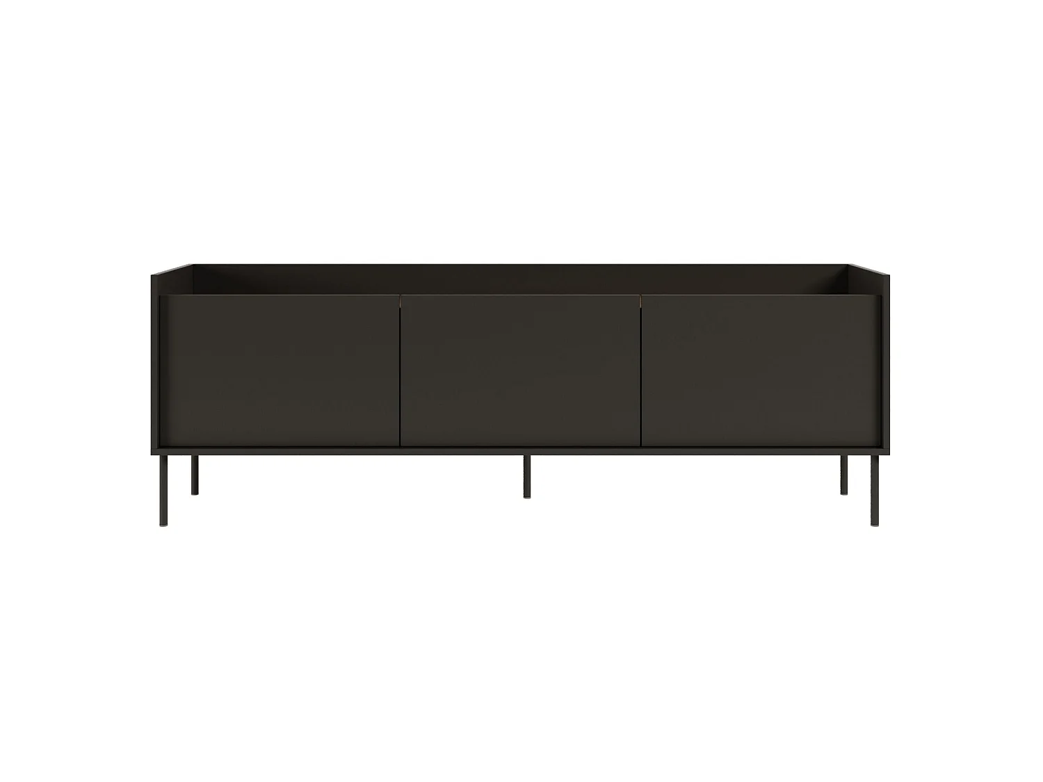 Meuble TV 3 portes – noir / couleur Noyer du Wisconsin– 175 cm – TOVI