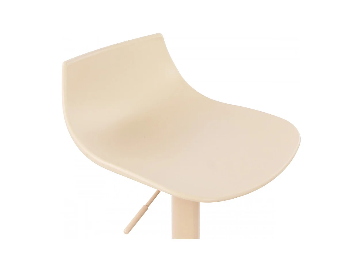Heribo - Lot de 2 chaises de bar réglables en plastique et métal H58-79cm - Beige