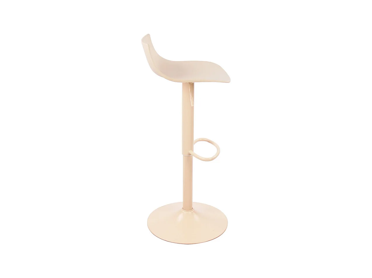 Heribo - Lot de 2 chaises de bar réglables en plastique et métal H58-79cm - Beige