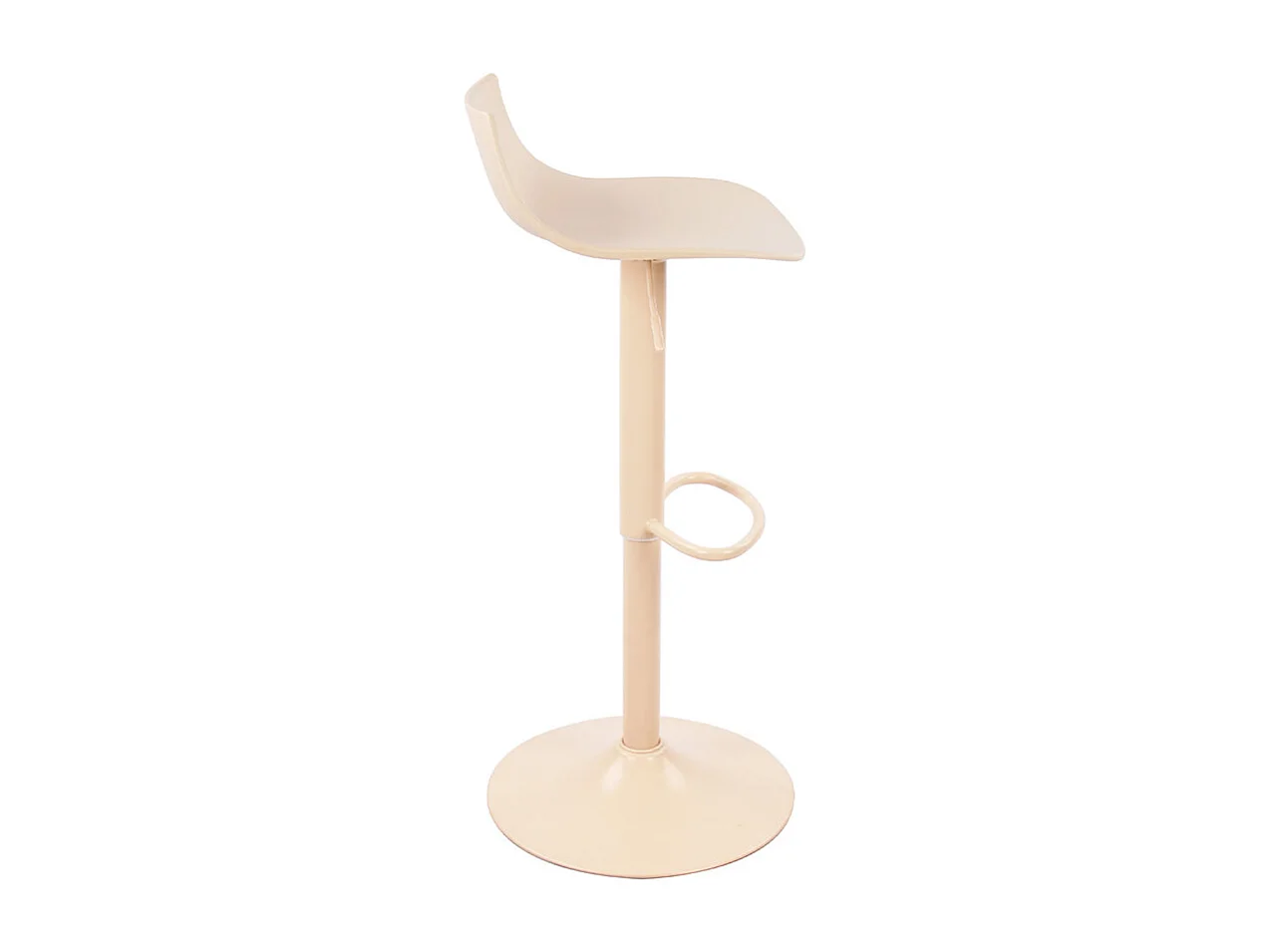 Heribo - Lot de 2 chaises de bar réglables en plastique et métal H58-79cm - Beige