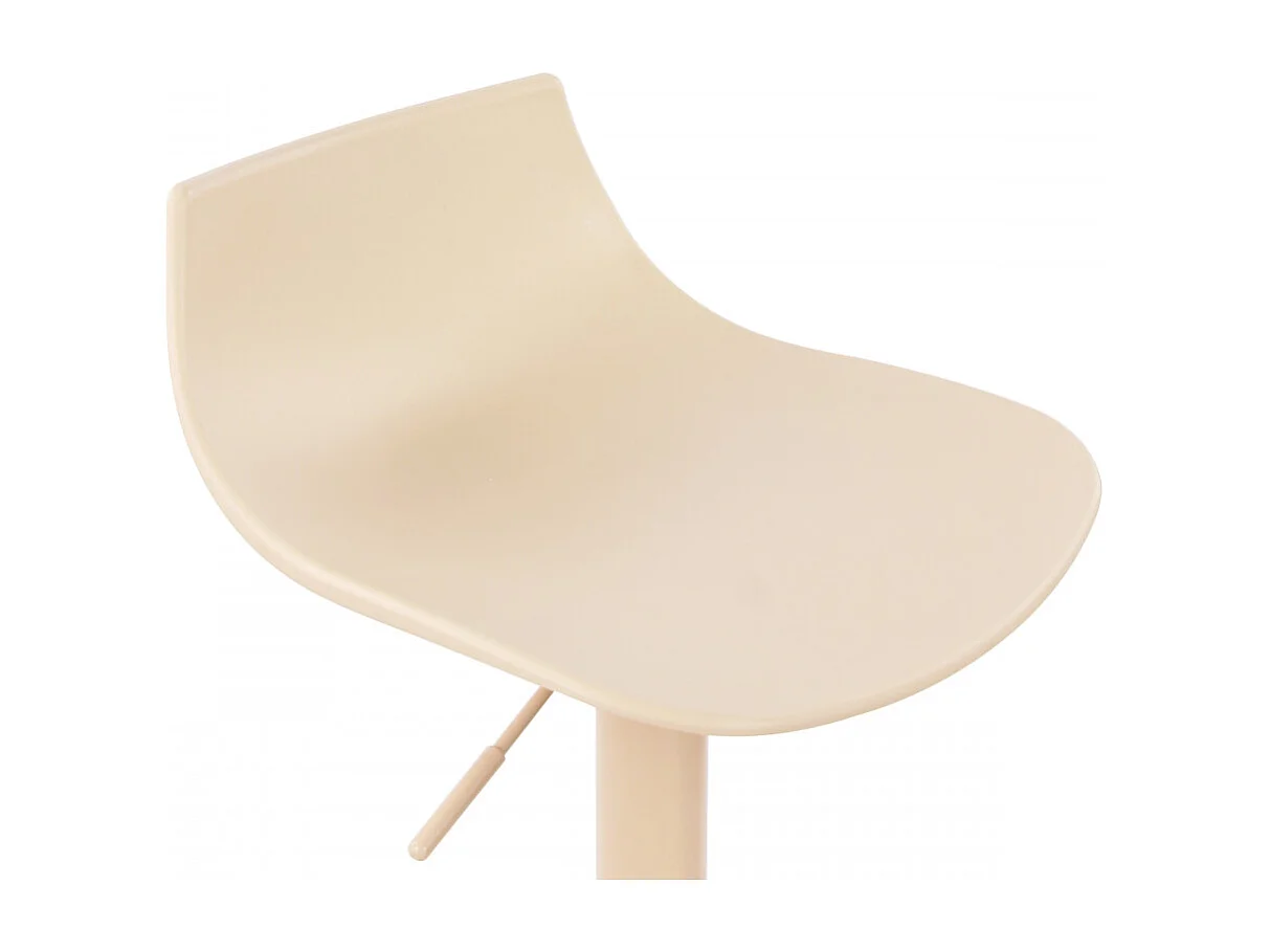 Heribo - Lot de 2 chaises de bar réglables en plastique et métal H58-79cm - Beige