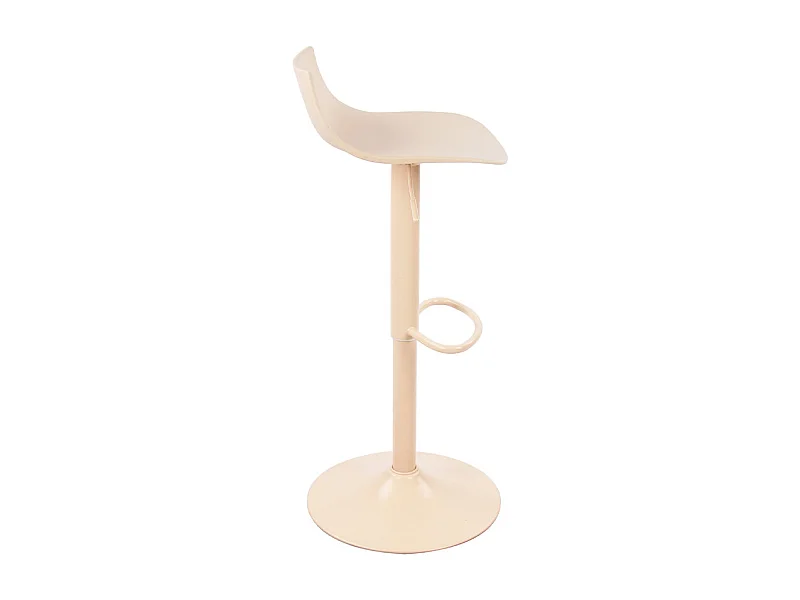 Heribo - Lot de 2 chaises de bar réglables en plastique et métal H58-79cm - Beige